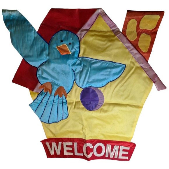 Garden Flag Bird House Welcome Vintage Large 36 Inch Spring Summer Grandma Core - Picture 11 of 11
